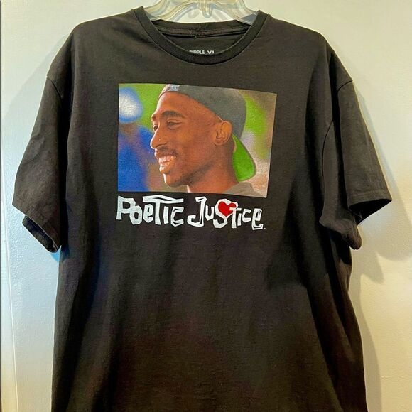 TuPac Poetic Justice Ripple Junction Black 90s Music Rap Hip Hop TuPac Tee XL - Picture 1 of 7